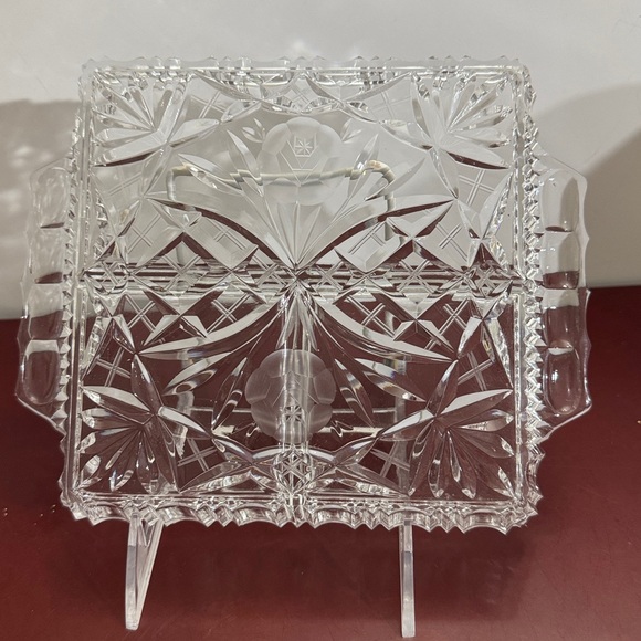 Vintage Lead Crystal Relish Dish, Elegant, and Pristine Divided 3-Section - Picture 5 of 5